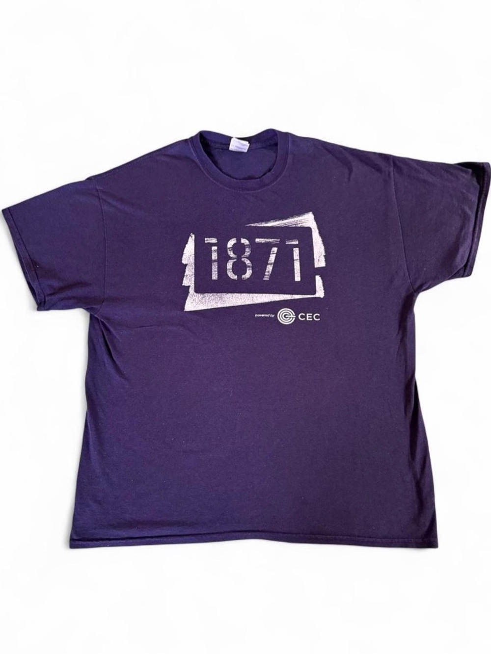 Vintage 1871 Powered by CEC Graphic T Shirt XL Dark Purple NWOT